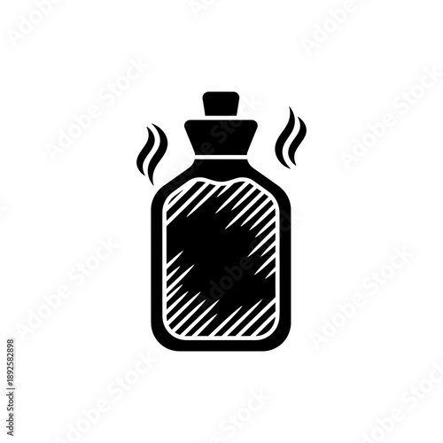 Hot Water Bottle with Steam Minimal Comfort Icon