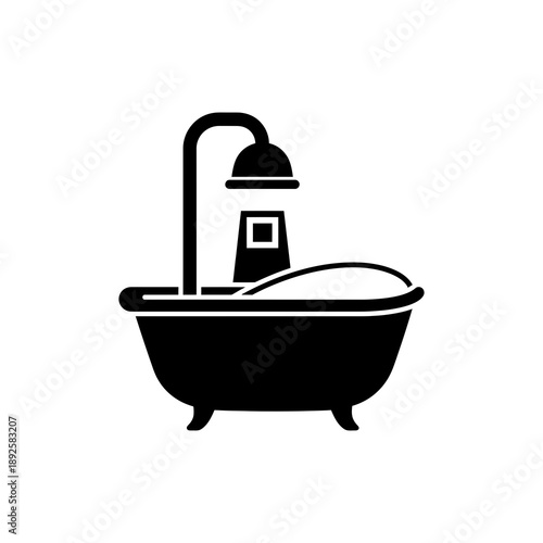 Clawfoot Bathtub with Shower Bathroom Icon