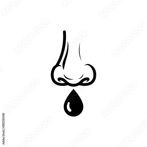 Runny Nose Icon Symbolizing Cold, Flu, or Allergies