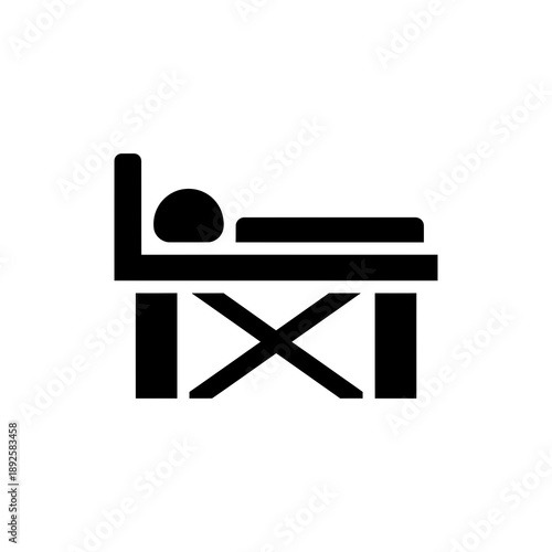Person Lying in Bed Minimal Sleep and Rest Icon