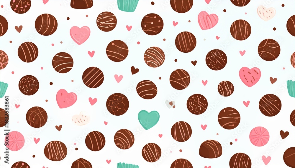 Obraz premium Delicious chocolate candies and hearts on white background for Valentine's Day
