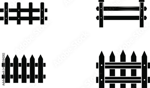 Four different types of fences