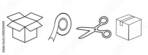 item packaging icon with an insulated box on a white background