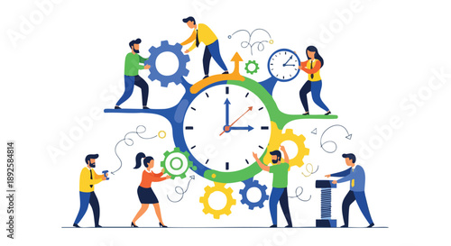 Corporate Team Achieving Peak Productivity and Agile Project Delivery through Strategic Time Management