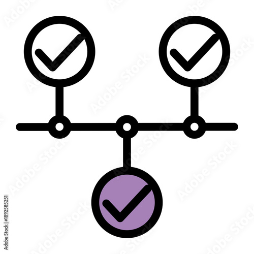 Linear graphical representation of events or milestones in chronological order (Outline Color Lineal Style)