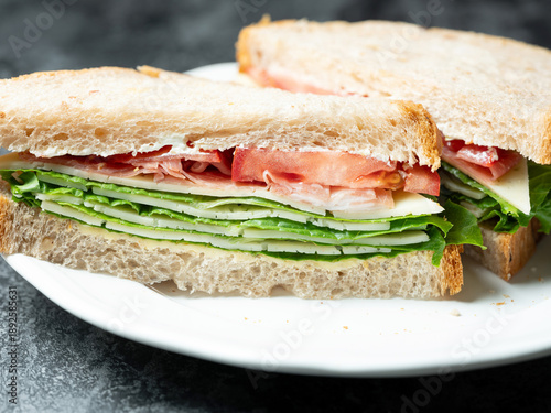 Wallpaper Mural sandwich with ham and vegetables Torontodigital.ca