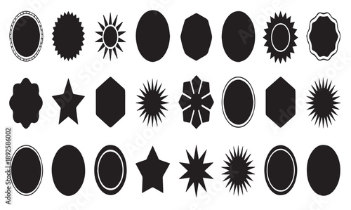 MobileSet of sale sticker, price tag, starburst, quality mark, sunburst badges, retro stars. Flat vector design elements