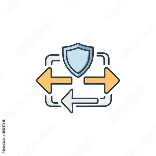 Secure Data Transfer and Firewall Protection Icon