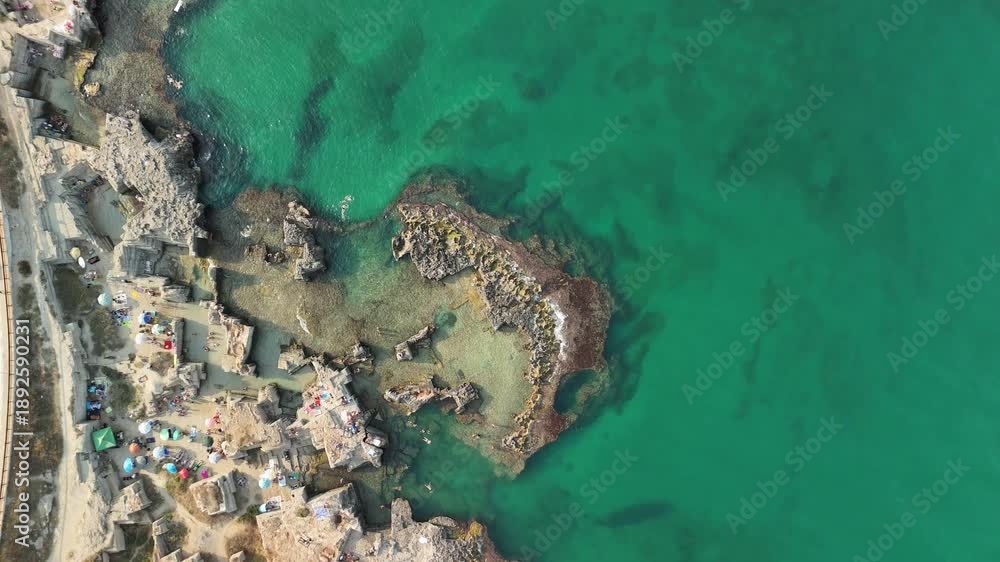 custom made wallpaper toronto digitalAerial Drone View of Calette di Torre Cintola on the Adriatic Coast near Monopoli, Bari, Puglia, Southern Italy – Scenic Cliffs, Coves and Mediterranean