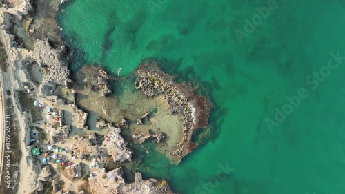 Wallpaper Mural Aerial Drone View of Calette di Torre Cintola on the Adriatic Coast near Monopoli, Bari, Puglia, Southern Italy – Scenic Cliffs, Coves and Mediterranean Torontodigital.ca