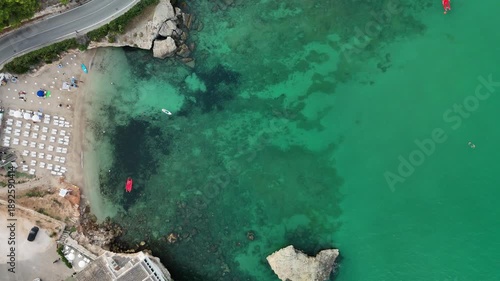 Wallpaper Mural Aerial Drone View of Calette di Torre Cintola on the Adriatic Coast near Monopoli, Bari, Puglia, Southern Italy – Scenic Cliffs, Coves and Mediterranean Sea Torontodigital.ca