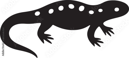 Abstract crescent shape in black and white minimalist design element