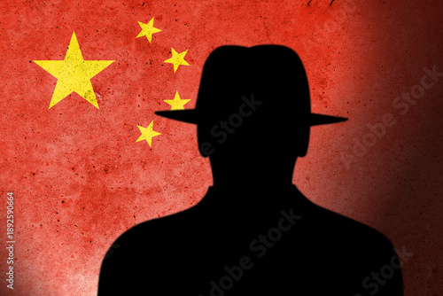 China spy and hackers launch cyber attacks. Hackers violate privacy. Hacker is searching  personal data. Social media data breaches