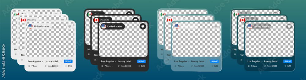 Naklejka premium Modern hotel booking promotion design with liquid glass display