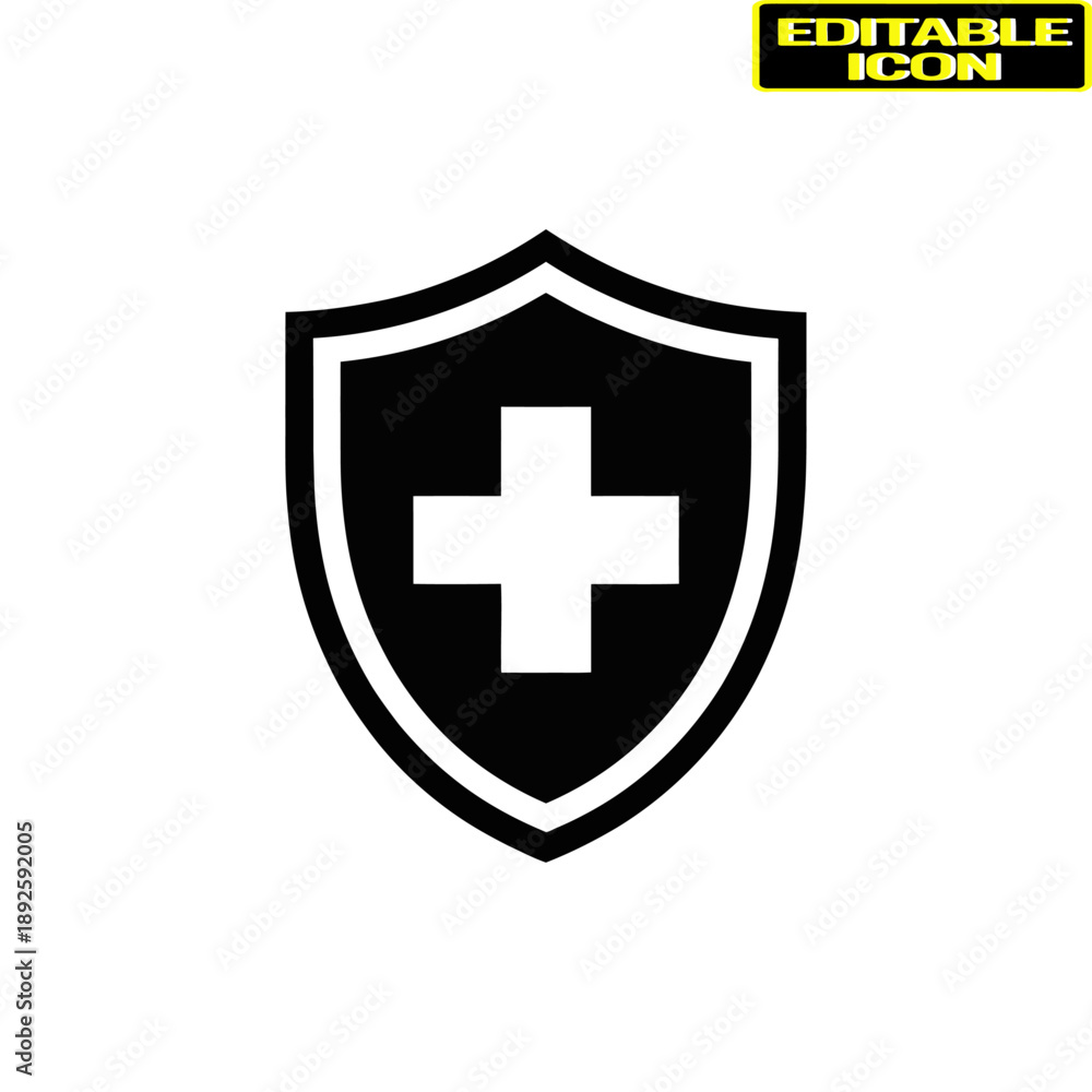 Obraz premium Shield with medical cross icon