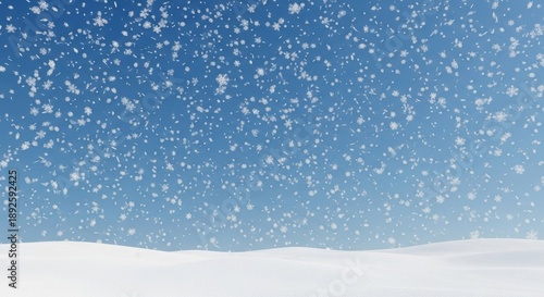 Wallpaper Mural Winter Snowfall with White Snow Drifts and Blue Sky Background Torontodigital.ca