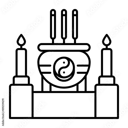 This Incense burner icon is suitable for Lunar New Year.