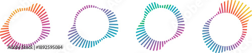 Radial sound waves music line icon pattern audio ripple effect