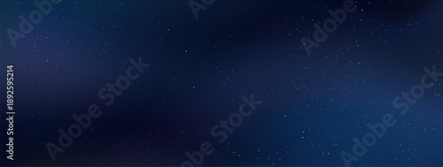 Starry night sky with glowing stars. Milky way galaxy starlight, outer space, Universe with shining sparkles, abstract cosmos dark blue vector background. Magic fantasy constellations