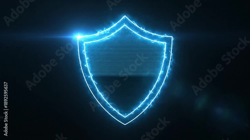 Wallpaper Mural Glowing blue light trails on black background Torontodigital.ca