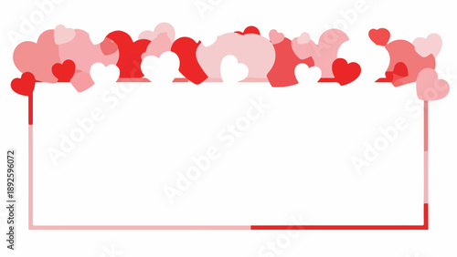 Romantic Hearts Border Frame for Valentines Day and Celebrations