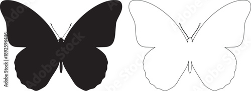 Black and white butterfly silhouettes side by side insects 10