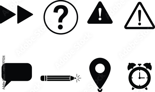 Collection of warning and information icons