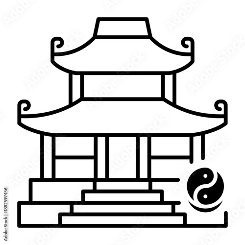 This Temple icon is suitable for Lunar New Year.