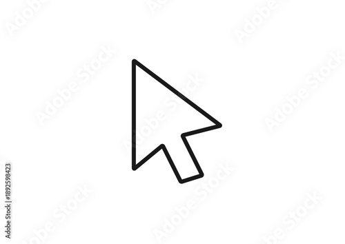 黒い線だけのマウスポインタのシンプルなイラスト