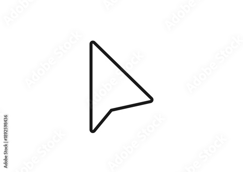 黒い枠線のある白いマウスポインタのシンプルなイラスト