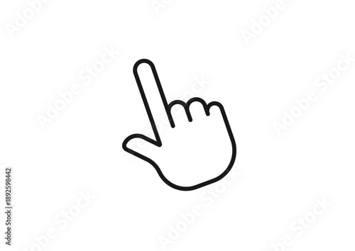 黒い線だけのマウスポインタのシンプルなイラスト