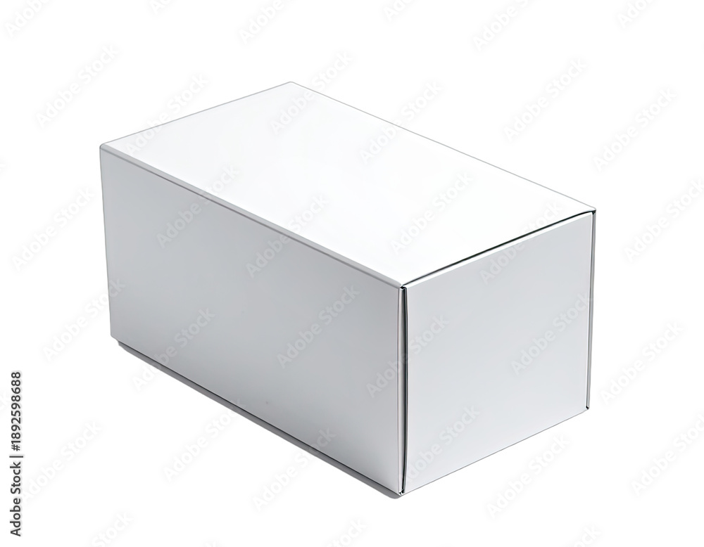 Naklejka premium A sleek, white, rectangular box object isolated on a black background.