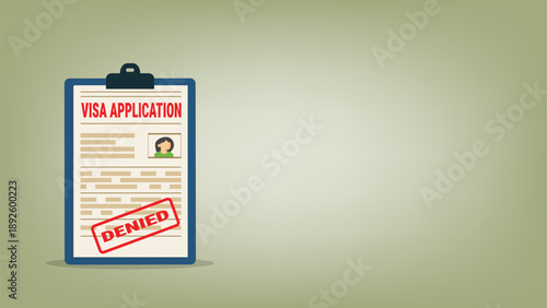 Denied visa application form.Denied application visa. Denied immigration visa 