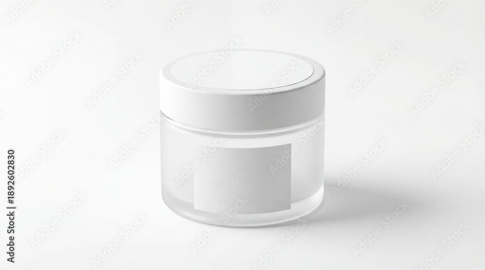 Obraz premium White cosmetic jar mockup on clean white background