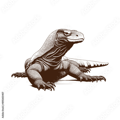 Detailed illustration of a lizard with sharp claws
