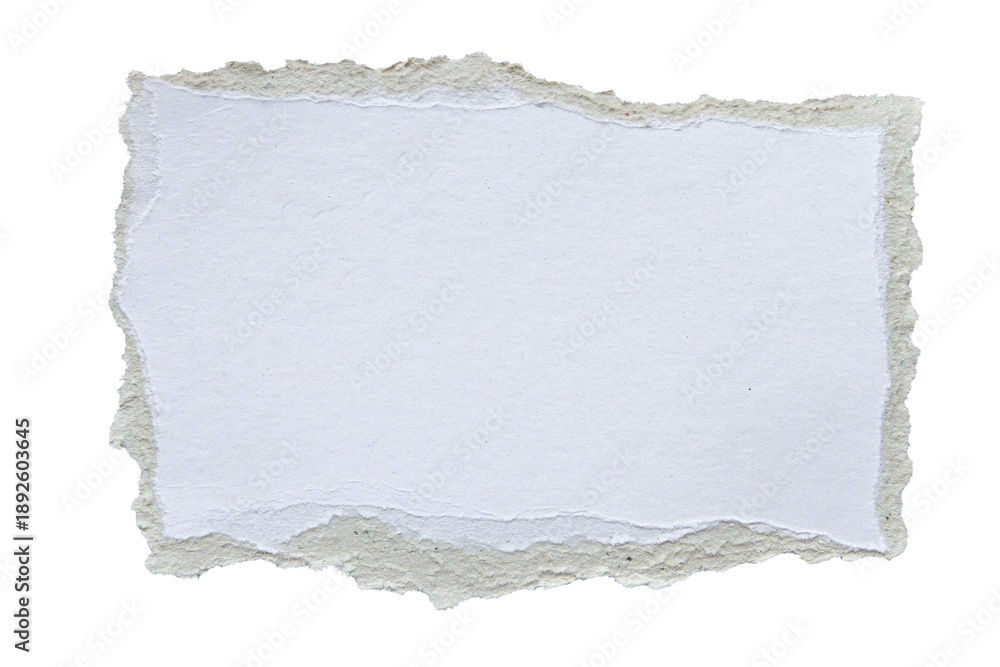Fototapeta premium blank white cardboard sheet with torn edges on a transparent background.