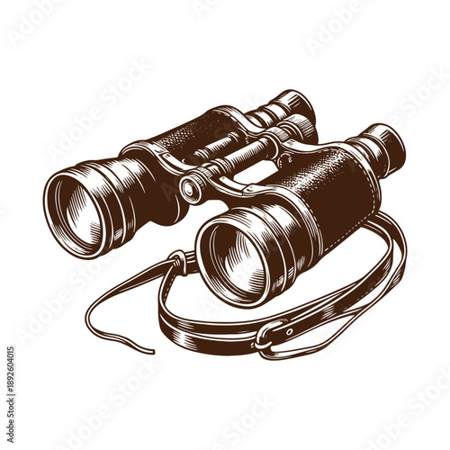 Vintage binoculars with strap and hook