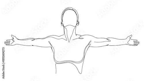 Embracing freedom and expression with open arms, a powerful symbol of liberation and joy