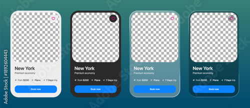 Modern hotel booking promotion design with liquid glass display