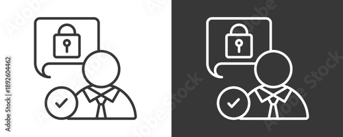 Authentication Icon Set Vector Collection Isolated In Black And White