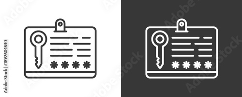 Login Credentials Icon Set Vector Collection Isolated In Black And White