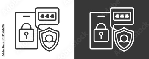 Authentication Icon Set Vector Collection Isolated In Black And White