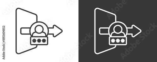 Log Out Icon Set Vector Collection Isolated In Black And White