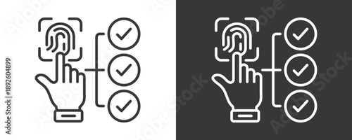 Biometric Authentication Icon Set Vector Collection Isolated In Black And White