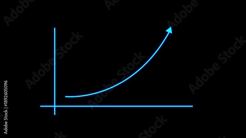 Business growing graph with thin arrow icon. statistics bar growth with upward arrow Business Growth Bar Graph with Thin Upward Arrow and Rising Finance Chart.