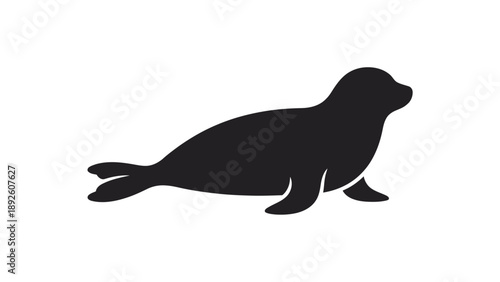 A seal lying on a white background in a simple illustration