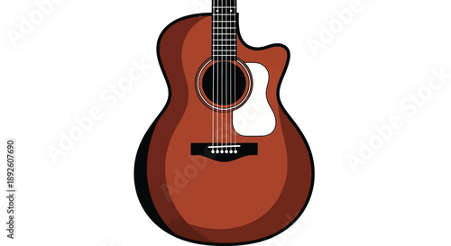 Classic Acoustic Guitar Vector Illustration