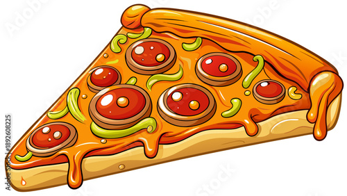 Very beautiful close-up of a creatively shaped savory-style dessert resembling a pizza slice, featuring sauce and cheese textures on a dark background with artistic food styling. White background
