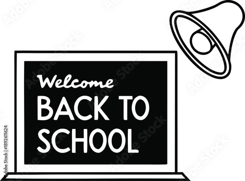 Welcome back to school notification on digital screen