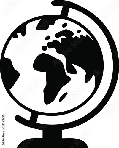 Silhouette globe representing world geography